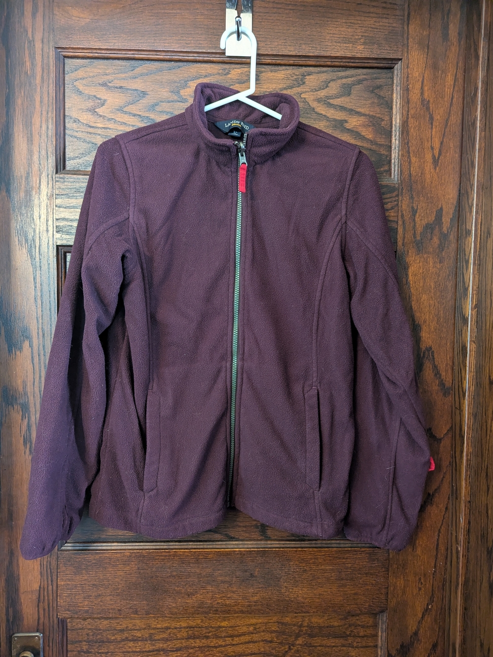 Lands' End Purple 💜 Maroon Fleece Jacket Full Zip - Youth 16